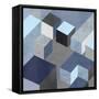Cubic in Blue I-Todd Simmions-Framed Stretched Canvas