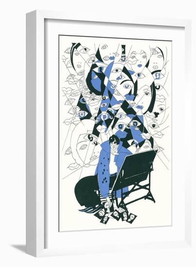 Cubist Artist at Work-null-Framed Art Print