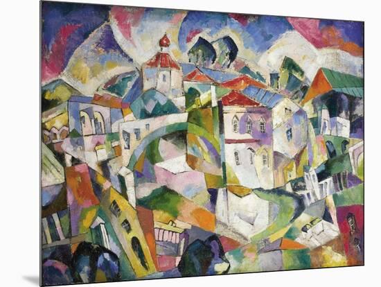 Cubist Cityscape, 1910S-Aristarkh Vasilyevich Lentulov-Mounted Giclee Print