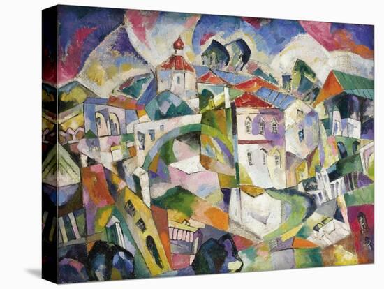 Cubist Cityscape, 1910S-Aristarkh Vasilyevich Lentulov-Stretched Canvas