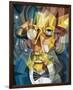 Cubist Face-null-Framed Art Print