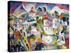 Cubist Landscape, circa 1910 (Oil on Canvas)-Aristarkh Vasilievic Lentulov-Stretched Canvas