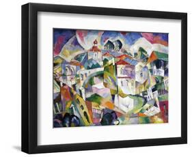 Cubist Landscape, circa 1910 (Oil on Canvas)-Aristarkh Vasilievic Lentulov-Framed Giclee Print