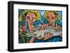 Cubist Latin Fish-Charles Glover-Framed Giclee Print