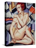 Cubist Nude Orange and Purple-Catherine Abel-Stretched Canvas