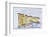 Cubist waterfront abstract, Saint-Tropez, French Riviera, France-Richard Lawrence-Framed Photographic Print
