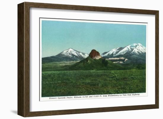 Cuchara, Colorado, View of the Spanish Peaks from the Highway-Lantern Press-Framed Art Print