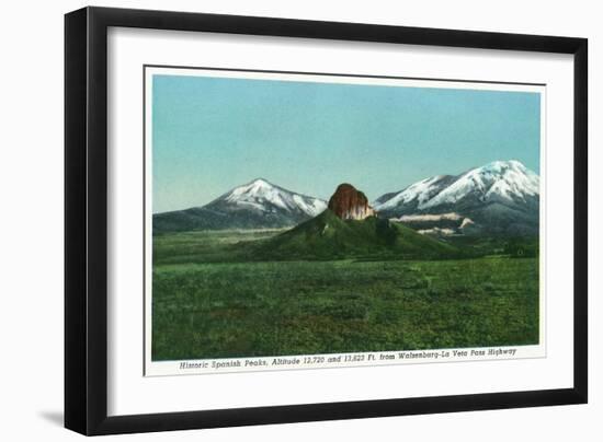 Cuchara, Colorado, View of the Spanish Peaks from the Highway-Lantern Press-Framed Art Print