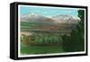 Cuchara, Colorado, View of the Spanish Peaks-Lantern Press-Framed Stretched Canvas