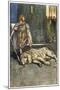 Cuchulain (Cu Chulainn) Slays the Hound of Culain-Stephen Reid-Mounted Art Print