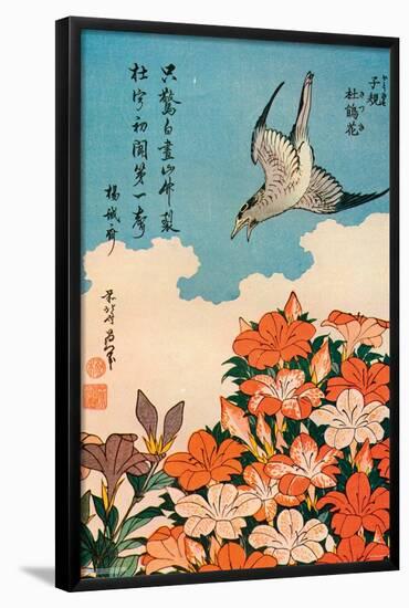 Cuckoo and Azalea by Katsushika Hokusai-Trends International-Framed Poster