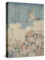 Cuckoo and Azalea-Katsushika Hokusai-Stretched Canvas