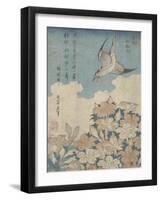 Cuckoo and Azalea-Katsushika Hokusai-Framed Giclee Print