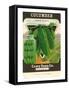 Cucumber Seed Packet-null-Framed Stretched Canvas