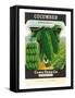 Cucumber Seed Packet-null-Framed Stretched Canvas