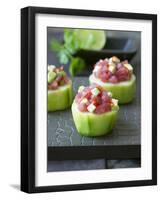 Cucumber Towers Topped with Tuna Tartare-Jan-peter Westermann-Framed Photographic Print