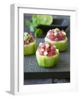 Cucumber Towers Topped with Tuna Tartare-Jan-peter Westermann-Framed Photographic Print