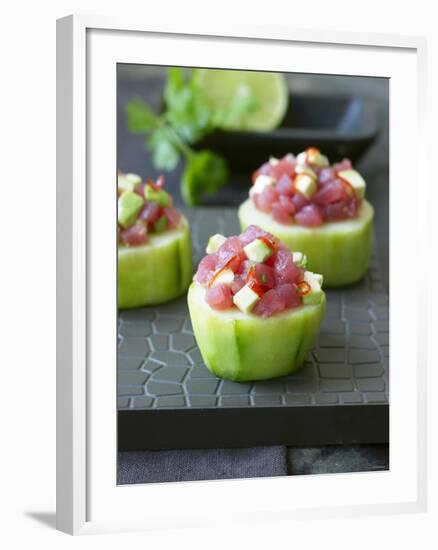 Cucumber Towers Topped with Tuna Tartare-Jan-peter Westermann-Framed Photographic Print