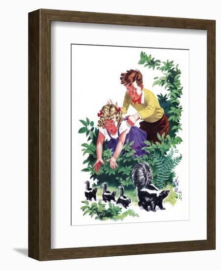 Cuddly Skunk - Child Life-Keith Ward-Framed Giclee Print