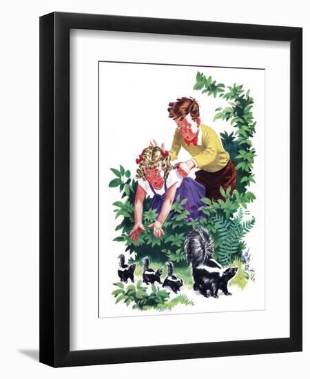 Cuddly Skunk - Child Life-Keith Ward-Framed Giclee Print