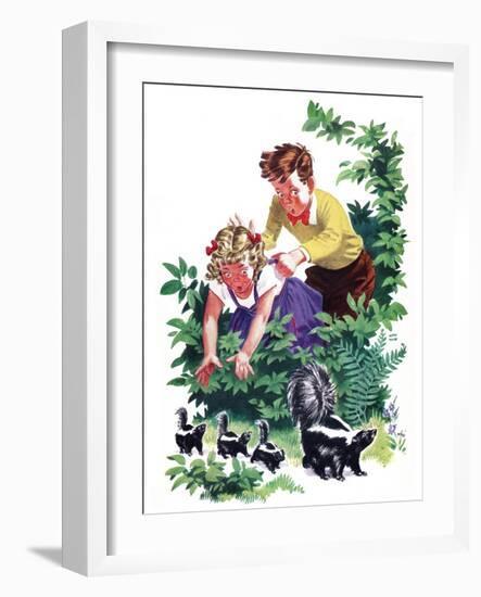 Cuddly Skunk - Child Life-Keith Ward-Framed Giclee Print