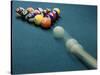 Cue Ball Rolling Towards Racked Billiard Balls-null-Stretched Canvas