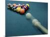 Cue Ball Rolling Towards Racked Billiard Balls-null-Mounted Photographic Print