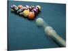 Cue Ball Rolling Towards Racked Billiard Balls-null-Stretched Canvas