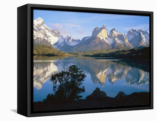 Cuernos Del Paine 2600M from Lago Pehoe, Torres Del Paine National Park, Patagonia, Chile-Geoff Renner-Framed Stretched Canvas