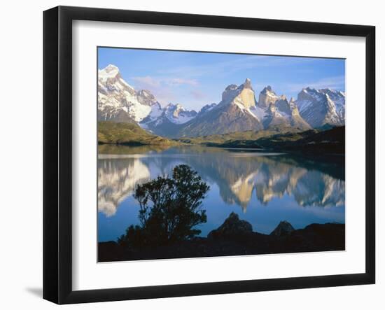 Cuernos Del Paine 2600M from Lago Pehoe, Torres Del Paine National Park, Patagonia, Chile-Geoff Renner-Framed Photographic Print