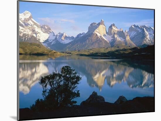 Cuernos Del Paine 2600M from Lago Pehoe, Torres Del Paine National Park, Patagonia, Chile-Geoff Renner-Mounted Photographic Print