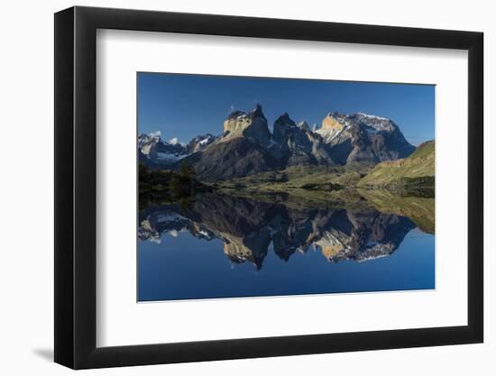 Cuernos del Paine at sunset, Torres del Paine National Park, Chile, Patagonia-Adam Jones-Framed Photographic Print