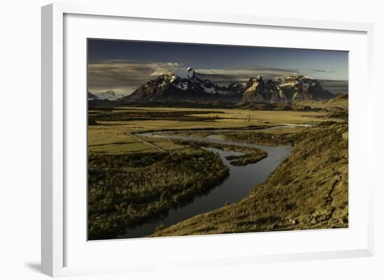 Cuernos del Paine at sunset, Torres del Paine National Park, Chile, Patagonia-Adam Jones-Framed Photographic Print