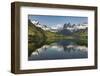 Cuernos del Paine reflecting on lake, Torres del Paine National Park, Chile, Patagonia-Adam Jones-Framed Photographic Print