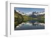 Cuernos del Paine reflecting on lake, Torres del Paine National Park, Chile, Patagonia-Adam Jones-Framed Photographic Print