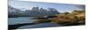 Cuernos Del Paine Rising up Above Lago Pehoe, Torres Del Paine National Park, Patagonia, Chile-Gavin Hellier-Mounted Photographic Print