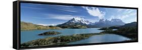 Cuernos Del Paine Rising up Above Lago Pehoe, Torres Del Paine National Park, Patagonia, Chile-Gavin Hellier-Framed Stretched Canvas