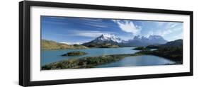 Cuernos Del Paine Rising up Above Lago Pehoe, Torres Del Paine National Park, Patagonia, Chile-Gavin Hellier-Framed Premium Photographic Print