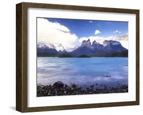 Cuernos Del Paine Rising Up Above Lago Pehoe, Torres Del Paine National Park, Patagonia, Chile-Gavin Hellier-Framed Photographic Print