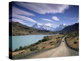 Cuernos Del Paine Rising up Above Rio Paine, Torres Del Paine National Park, Patagonia, Chile-Gavin Hellier-Stretched Canvas