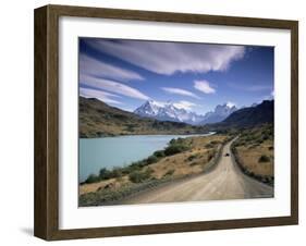 Cuernos Del Paine Rising up Above Rio Paine, Torres Del Paine National Park, Patagonia, Chile-Gavin Hellier-Framed Photographic Print