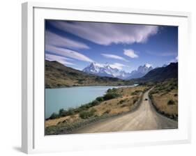 Cuernos Del Paine Rising up Above Rio Paine, Torres Del Paine National Park, Patagonia, Chile-Gavin Hellier-Framed Photographic Print