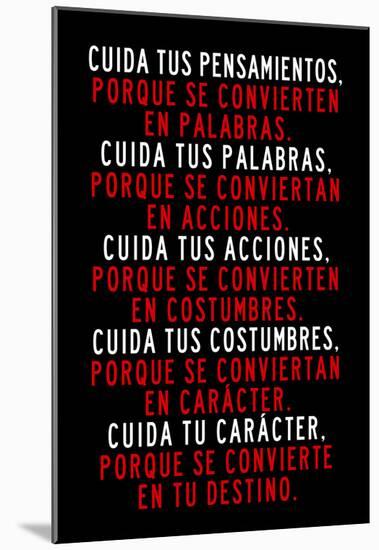 Cuida Tus Pensamientos-null-Mounted Poster