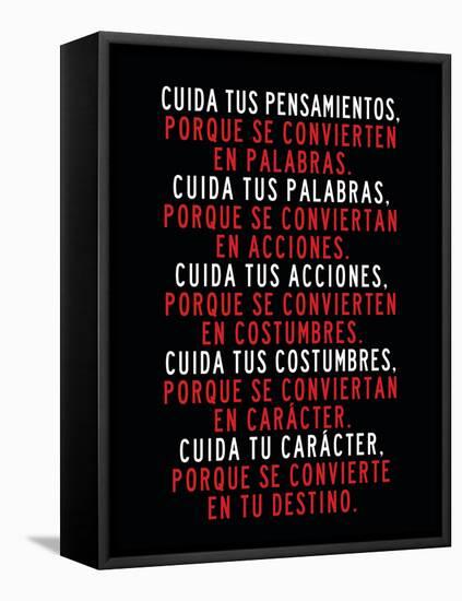 Cuida Tus Pensamientos-null-Framed Stretched Canvas