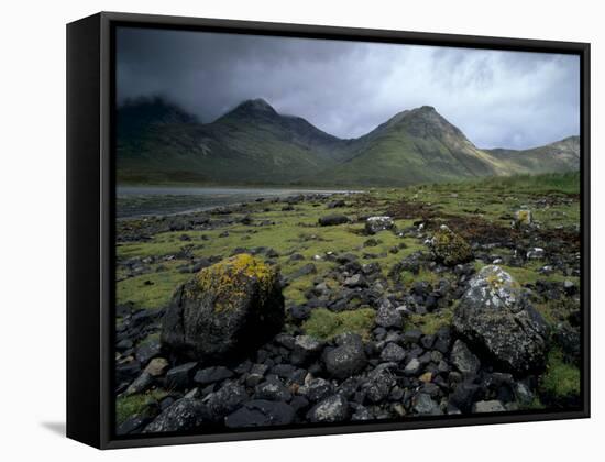 Cuillin Hills from the Shores of Loch Slapin, Isle of Skye, Highland Region, Scotland, UK-Patrick Dieudonne-Framed Stretched Canvas