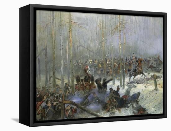 Cuirassier of Colonel Dubois Charging During Battle of Berezina, Nov. 28, 1812-Edouard Detaille-Framed Stretched Canvas