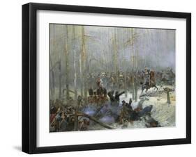 Cuirassier of Colonel Dubois Charging During Battle of Berezina, Nov. 28, 1812-Edouard Detaille-Framed Art Print