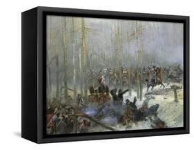 Cuirassier of Colonel Dubois Charging During Battle of Berezina, Nov. 28, 1812-Edouard Detaille-Framed Stretched Canvas