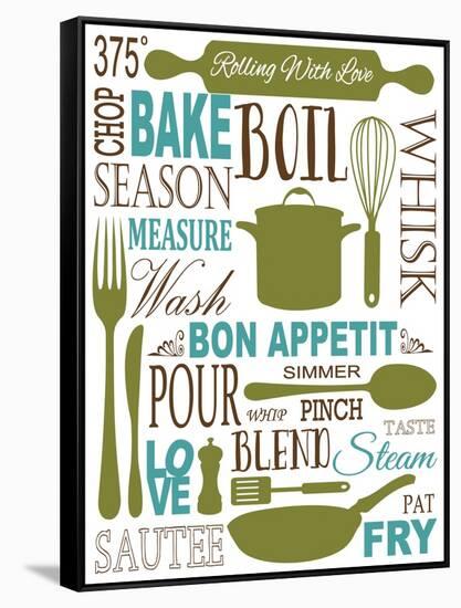 Culinary Love 1 (color)-Leslie Fuqua-Framed Stretched Canvas