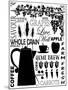 Culinary Love 2 (black & white)-Leslie Fuqua-Mounted Art Print